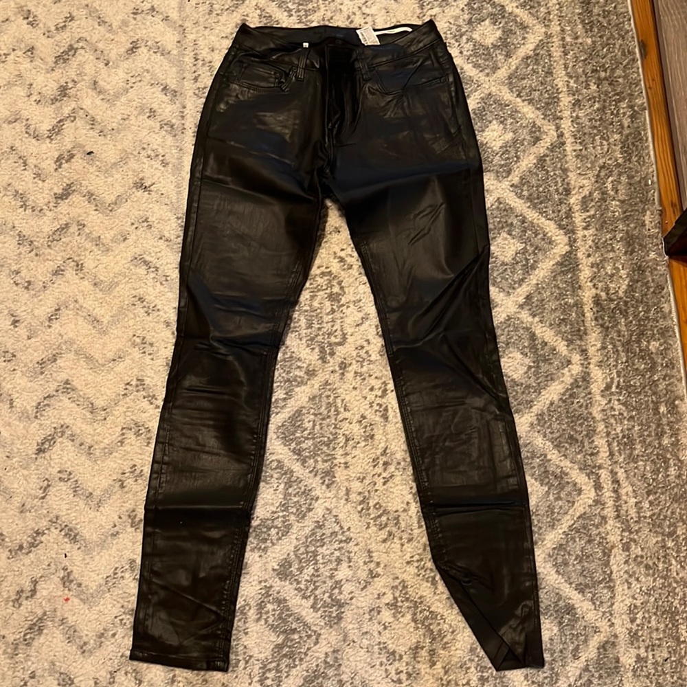 Zara wax coated black skinny jeans - size US 2